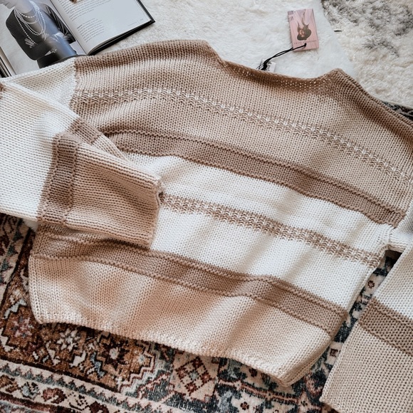 SOLD Sincerely Jules Latte&Cream Knitted Sweater - Picture 7 of 8